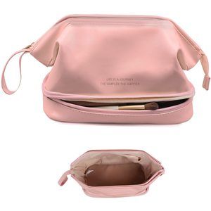 Large Makeup Bag For Women,travel Makeup Organizer With Brush Holder, Dopp Kit🥳